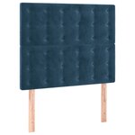 vidaXL Tête de lit à LED Bleu foncé 100x5x118/128 cm Velours