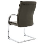 Chaise fauteuil siège de bureau informatique étude cantilever similicuir gris 02_0023991