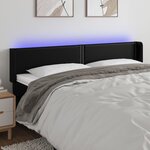 vidaXL Tête de lit à LED Noir 203x16x78/88 cm Similicuir