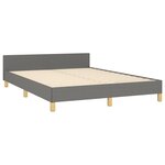 vidaXL Cadre de lit avec tête de lit Gris foncé 140x190 cm Tissu