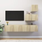 vidaXL Ensemble de meuble TV 4 Pièces Chêne sonoma Bois d'ingénierie