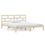 vidaXL Cadre de lit 135x190 cm Double Bois massif