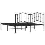 vidaXL Cadre de lit métal avec tête de lit noir 183x213 cm
