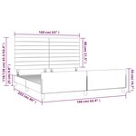 vidaXL Cadre de lit avec tête de lit Gris foncé 160 x 200 cm Tissu