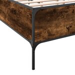 vidaXL Cadre de lit chêne fumé 180x200 cm bois d'ingénierie et métal