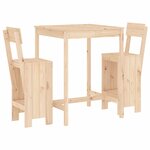 vidaXL Ensemble de bar de jardin 3 Pièces bois de pin massif