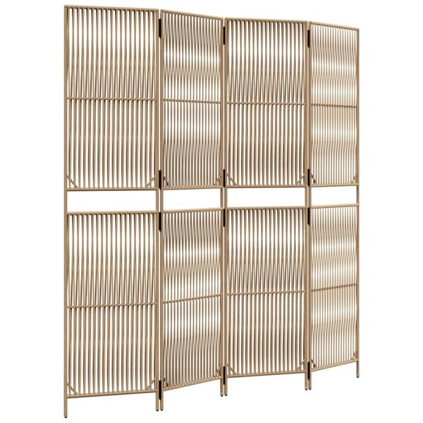 vidaXL Cloison de séparation 4 panneaux beige résine tressée