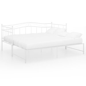 vidaXL Cadre de canapé-lit extensible Blanc Métal 90x200 cm