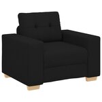 Canapé 3 places en tissu noir avec coussins