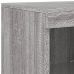 vidaXL Buffets avec lumières LED 3 Pièces sonoma gris bois d'ingénierie