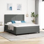 vidaXL Lit à sommier avec matelas gris foncé super king en tissu