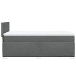 vidaXL Sommier à lattes de lit et matelas Gris foncé 90x190 cm Tissu