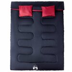 vidaXL Sac de couchage double et oreillers adultes camping 3-4 saisons