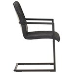 vidaXL Chaises à manger cantilever lot de 6 noir cuir véritable