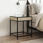 vidaXL Table de chevet avec LED infini chêne sonoma 40x40x51 cm