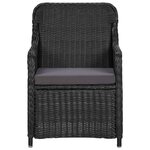 vidaXL Ensemble à manger d'extérieur 9 Pièces Résine tressée Noir