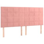 vidaXL Sommier à lattes de lit avec matelas Rose 200x200 cm Velours