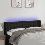 vidaXL Tête de lit à LED Noir 147x16x78/88 cm Tissu