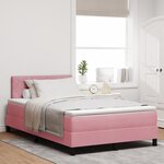 Lit à ressort vidaXL avec matelas rose petit double velours