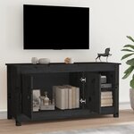 vidaXL Meuble TV Noir 103x36 5x52 cm Bois de pin massif