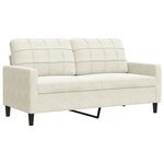 vidaXL Canapé à 2 places Crème 140 cm Velours
