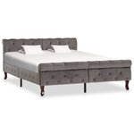 vidaXL Cadre de lit Gris Velours 140x200 cm