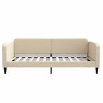 vidaXL Lit de jour avec lit gigogne crème 100x200 cm tissu