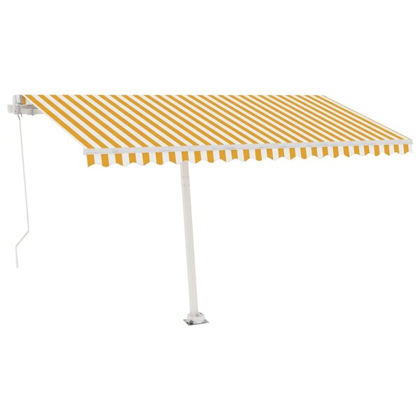 vidaXL Auvent manuel rétractable sur pied 400x300 cm Jaune et blanc