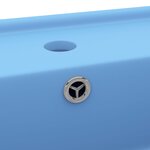 vidaXL Lavabo carré à trop-plein Bleu clair mat 41x41 cm Céramique