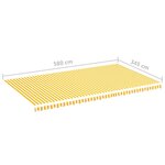 vidaXL Tissu de remplacement pour auvent Jaune et blanc 6x3 5 m