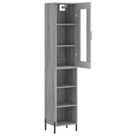 vidaXL Buffet haut Sonoma gris 34 5x34x180 cm Bois d'ingénierie