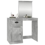 vidaXL Coiffeuse et miroir gris béton 90x50x132 5 cm bois d'ingénierie