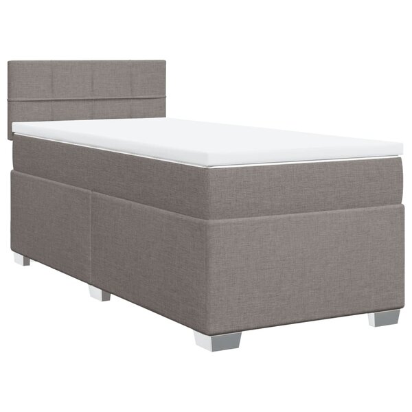 vidaXL Sommier à lattes de lit avec matelas Taupe 90x200 cm Tissu