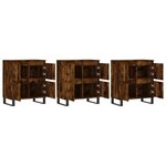 vidaXL Buffets 3 Pièces Chêne fumé Bois d'ingénierie