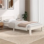 vidaXL Cadre de lit sans matelas blanc bois de pin massif 100x200 cm
