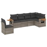 vidaXL Salon de jardin 6 Pièces avec coussins gris résine tressée
