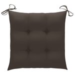 vidaXL Chaises de jardin et coussins taupe lot de 8 Bois teck massif