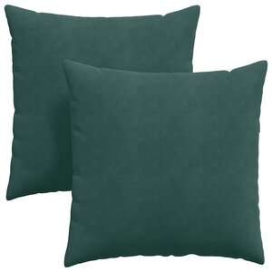 vidaXL Coussins de canapé 2 Pièces Vert foncé 60 x 60 cm