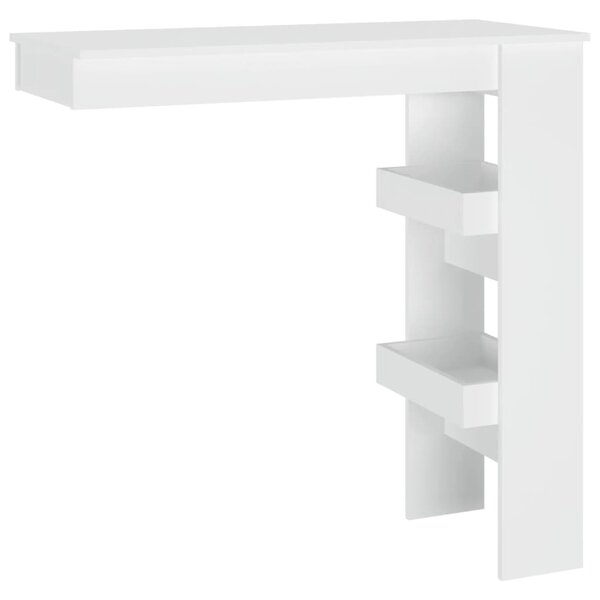 vidaXL Table de bar murale Blanc 102x45x103 5 cm Bois d'ingénierie
