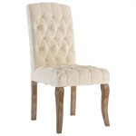 vidaXL Chaises à manger lot de 4 beige tissu à l'aspect de lin