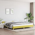 vidaXL Cadre de lit avec tête de lit Vert 200x200 cm Tissu