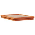 vidaXL Cadre de lit à LED cire marron 150x200 cm bois de pin massif