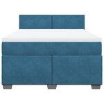 vidaXL Sommier à lattes de lit et matelas bleu 140x190 cm velours