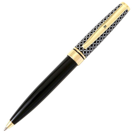 Stylo personnalisé initiale Black & Gold - Lettre R - Draeger