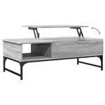 vidaXL Table basse sonoma gris 100x50x35 cm bois d'ingénierie et métal