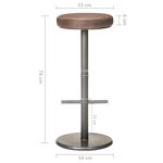 vidaXL Tabourets de bar lot de 2 marron cuir véritable