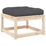 vidaXL Repose-pied de jardin avec coussins bois de pin massif