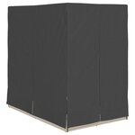 Transat double vidaXL avec toit et rideaux gris clair en poly rotin