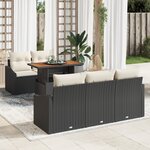 vidaXL Ensemble de salon de jardin 6 pièces avec coussins en poly rattan noir