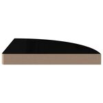 vidaXL Étagères d'angle flottantes 4 Pièces noir brillant 35x35x3 8cm MDF